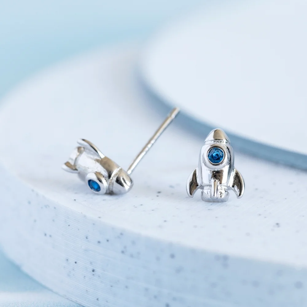 Silver Rocketship Studs (S925) - Only 1 left! - Picture 7 of 8